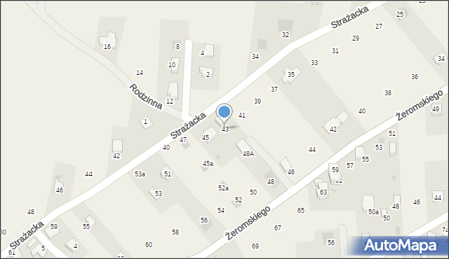 Łodygowice, Strażacka, 43, mapa Łodygowice