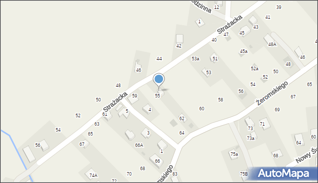 Łodygowice, Strażacka, 57, mapa Łodygowice