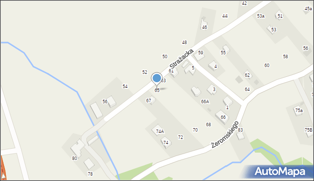 Łodygowice, Strażacka, 65, mapa Łodygowice