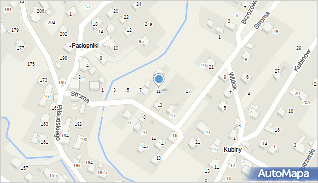 Łodygowice, Stroma, 11, mapa Łodygowice