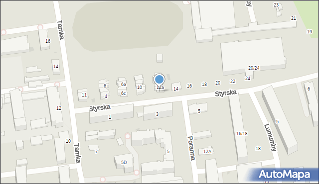 Łódź, Styrska, 12b, mapa Łodzi