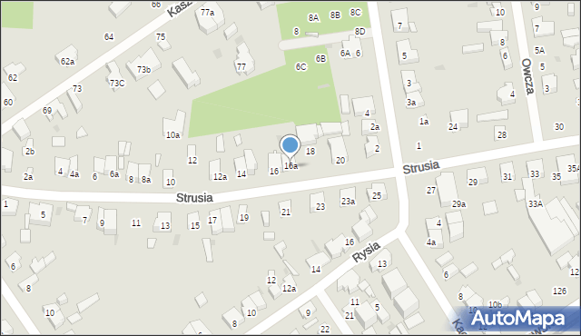 Łódź, Strusia, 16a, mapa Łodzi