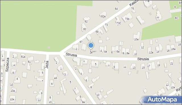 Łódź, Strusia, 2a, mapa Łodzi