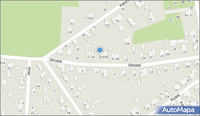 Łódź, Strusia, 6, mapa Łodzi