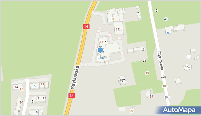 Łódź, Strykowska, 131b, mapa Łodzi