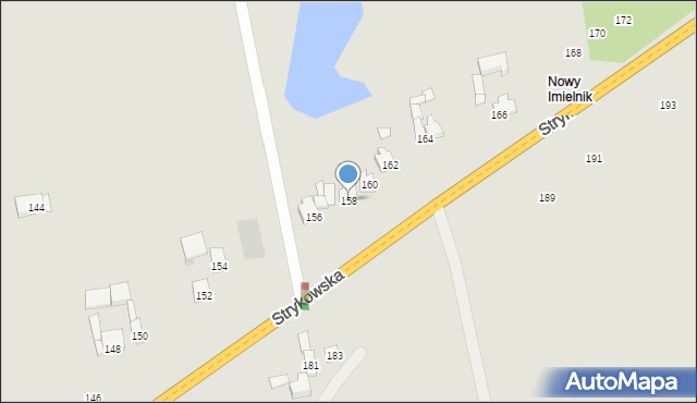 Łódź, Strykowska, 158, mapa Łodzi