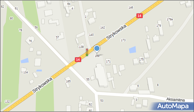 Łódź, Strykowska, 169, mapa Łodzi