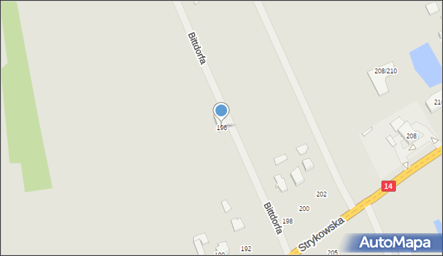 Łódź, Strykowska, 196, mapa Łodzi