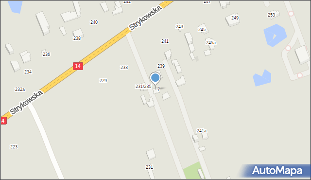 Łódź, Strykowska, 237, mapa Łodzi