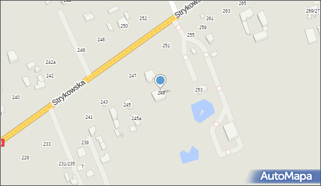 Łódź, Strykowska, 249, mapa Łodzi