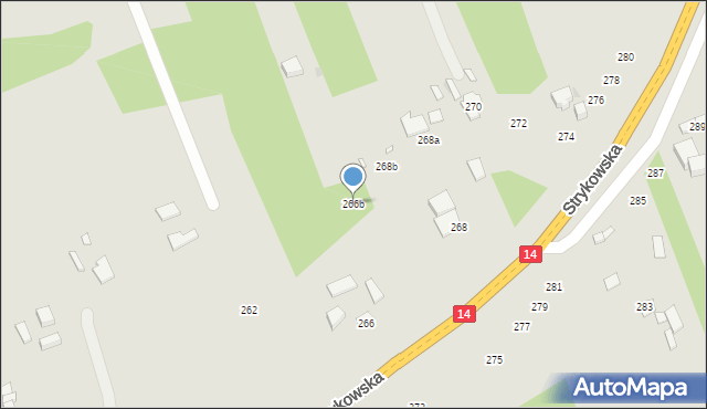 Łódź, Strykowska, 266b, mapa Łodzi