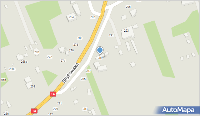 Łódź, Strykowska, 289, mapa Łodzi