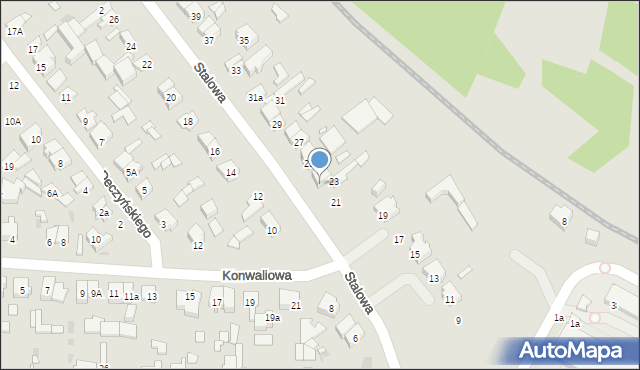 Łódź, Stalowa, 23a, mapa Łodzi