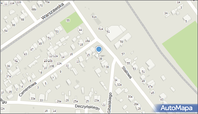 Łódź, Stalowa, 38a, mapa Łodzi