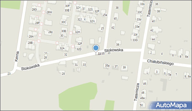 Łódź, Stokowska, 33a, mapa Łodzi