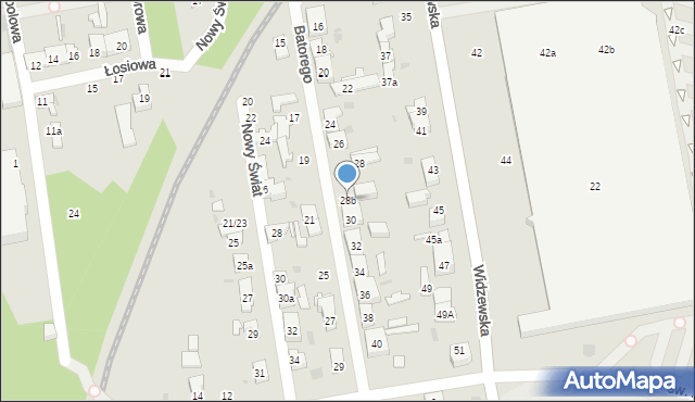 Łódź, Stefana Batorego, 28b, mapa Łodzi