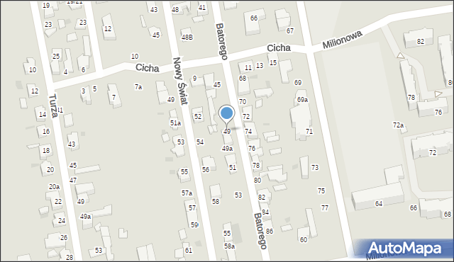 Łódź, Stefana Batorego, 49, mapa Łodzi