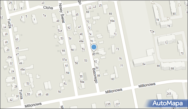 Łódź, Stefana Batorego, 80, mapa Łodzi