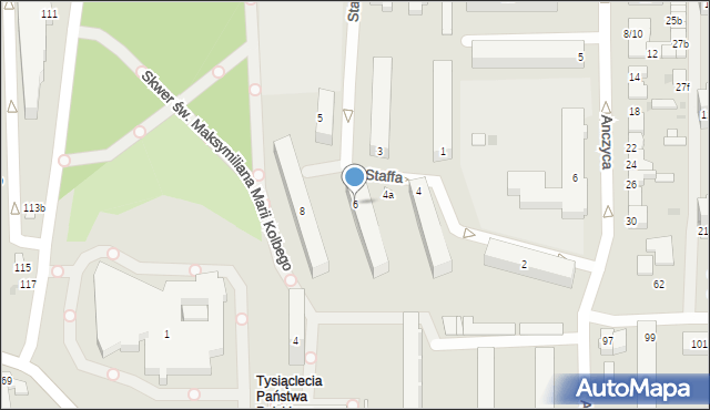 Łódź, Staffa Leopolda, 6, mapa Łodzi