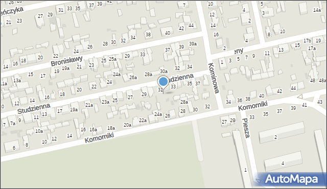 Łódź, Studzienna, 31/31A, mapa Łodzi