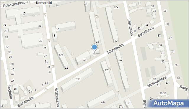 Łódź, Strzelecka, 16, mapa Łodzi