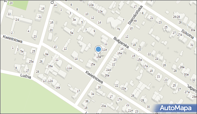 Łódź, Starościńska, 13a, mapa Łodzi