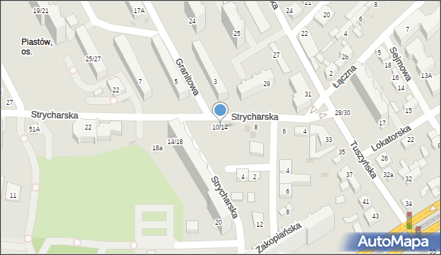 Łódź, Strycharska, 10/14, mapa Łodzi