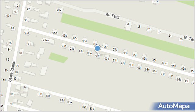 Łódź, Stare Złotno, 93f, mapa Łodzi