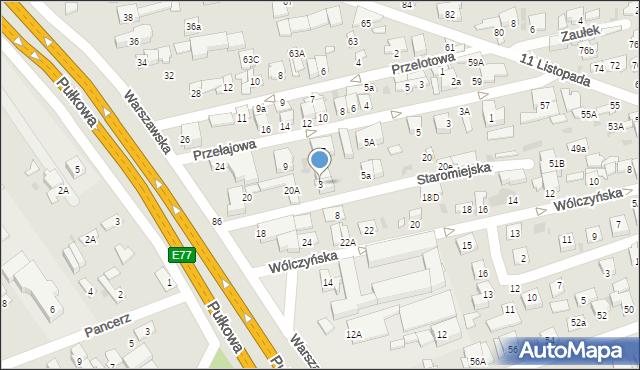 Łomianki, Staromiejska, 3, mapa Łomianki