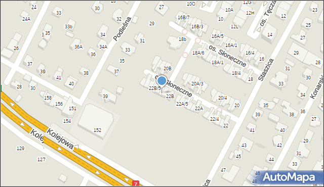 Łomianki, Staszica Stanisława, 22B/3, mapa Łomianki