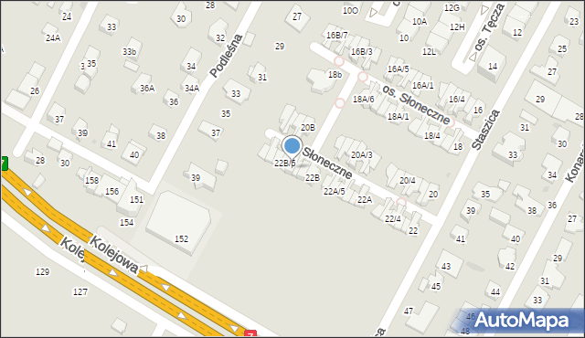 Łomianki, Staszica Stanisława, 22B/4, mapa Łomianki