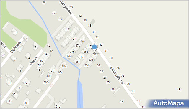 Łomianki, Strumykowa, 33, mapa Łomianki
