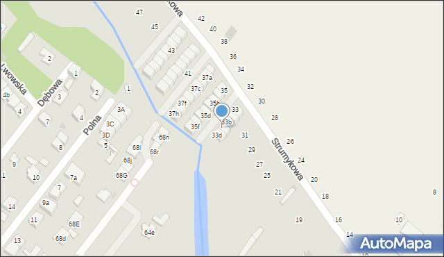 Łomianki, Strumykowa, 33c, mapa Łomianki