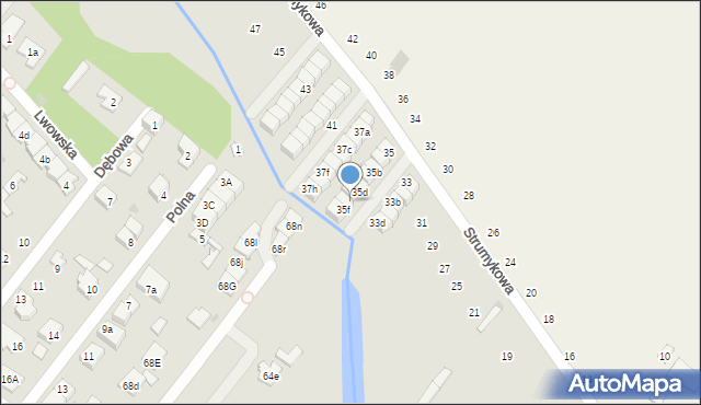 Łomianki, Strumykowa, 35e, mapa Łomianki
