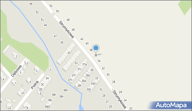 Łomianki, Strumykowa, 36, mapa Łomianki