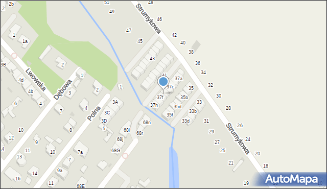 Łomianki, Strumykowa, 37e, mapa Łomianki