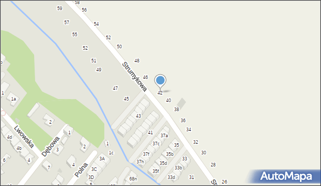 Łomianki, Strumykowa, 42, mapa Łomianki