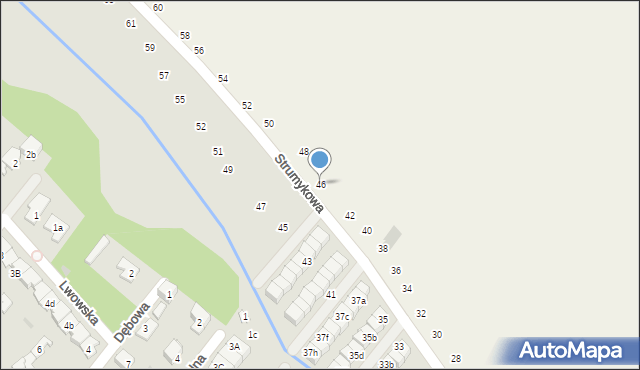 Łomianki, Strumykowa, 46, mapa Łomianki