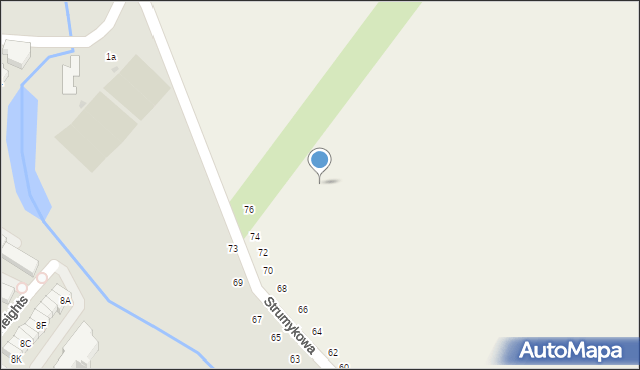 Łomianki Dolne, Strumykowa, 74c, mapa Łomianki Dolne