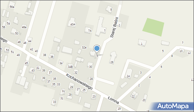 Łomna, Starej Baśni, 3, mapa Łomna