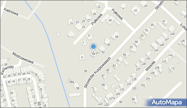 Łomża, Strzelców Kurpiowskich, 54, mapa Łomży