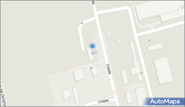 Łomża, Studencka, 14, mapa Łomży