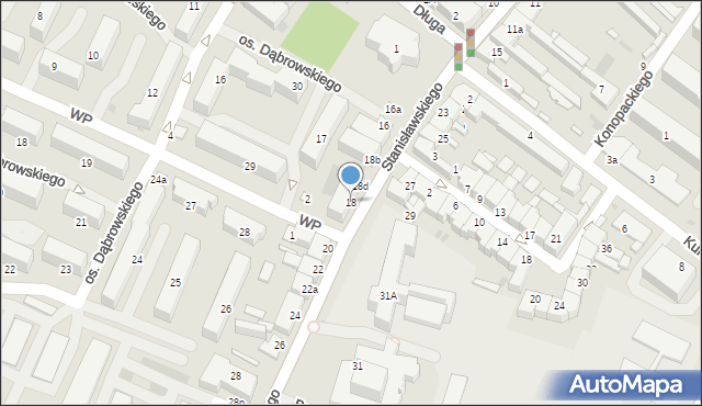 Łowicz, Stanisławskiego Stanisława, 18, mapa Łowicza