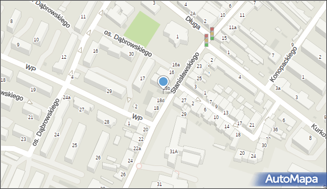 Łowicz, Stanisławskiego Stanisława, 18c, mapa Łowicza