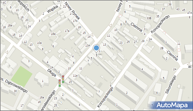 Łowicz, Stanisławskiego Stanisława, 3, mapa Łowicza