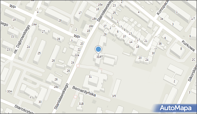 Łowicz, Stanisławskiego Stanisława, 31A, mapa Łowicza