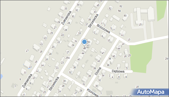 Łowicz, Strzelecka, 46, mapa Łowicza