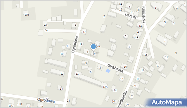 Łozina, Strażacka, 2, mapa Łozina