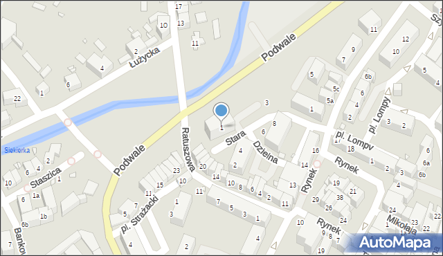 Lubań, Stara, 1, mapa Lubań