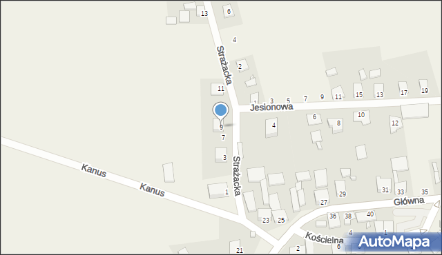 Lubecko, Strażacka, 9, mapa Lubecko